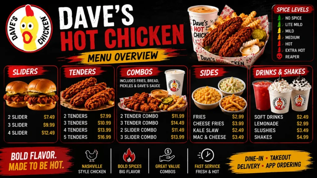 New Dave’s Hot Chicken Menu 2026